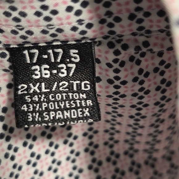 Men's 2XL Black Peach Stretch Modern Fit Long Sleeve Button-Down Shirt - Picture 8 of 9